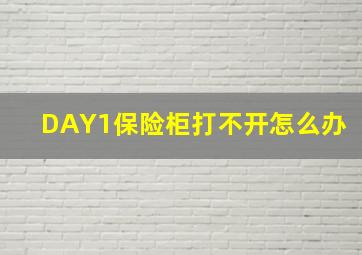 DAY1保险柜打不开怎么办