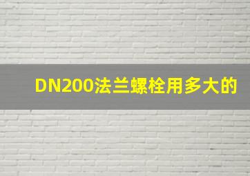 DN200法兰螺栓用多大的