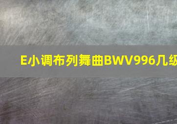 E小调布列舞曲BWV996几级