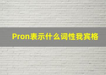 Pron表示什么词性我宾格