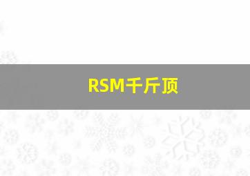 RSM千斤顶