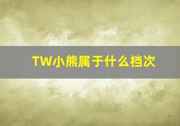 TW小熊属于什么档次