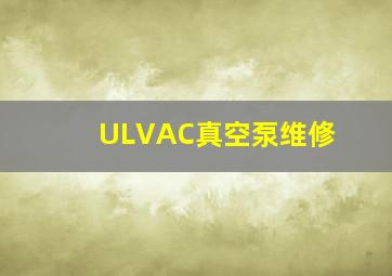 ULVAC真空泵维修