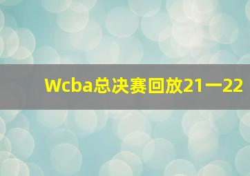 Wcba总决赛回放21一22