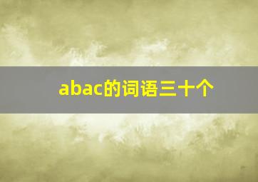 abac的词语三十个