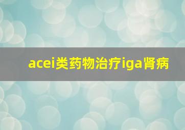 acei类药物治疗iga肾病