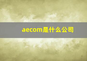 aecom是什么公司