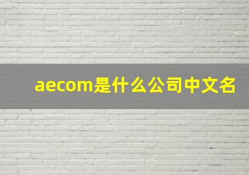 aecom是什么公司中文名