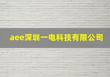 aee深圳一电科技有限公司