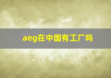 aeg在中国有工厂吗