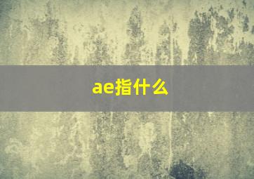 ae指什么