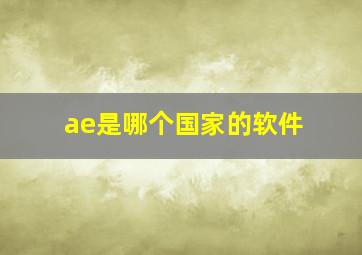 ae是哪个国家的软件