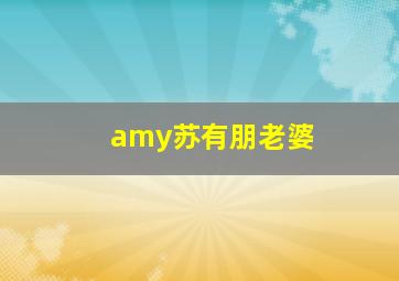 amy苏有朋老婆