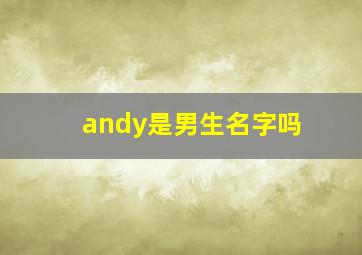 andy是男生名字吗