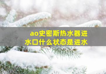 ao史密斯热水器进水口什么状态是进水