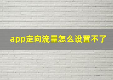 app定向流量怎么设置不了