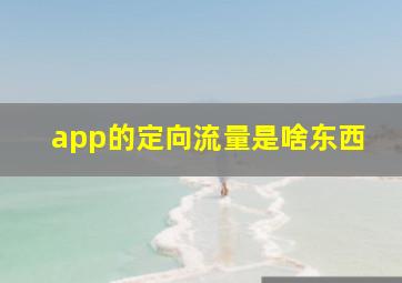 app的定向流量是啥东西