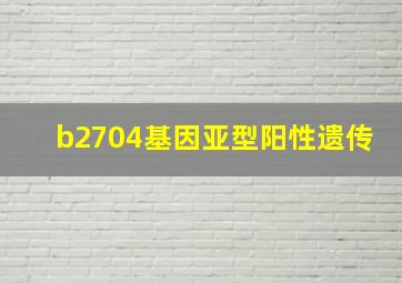 b2704基因亚型阳性遗传