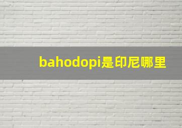 bahodopi是印尼哪里