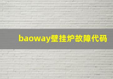 baoway壁挂炉故障代码