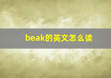 beak的英文怎么读