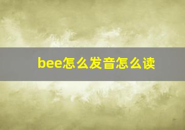 bee怎么发音怎么读