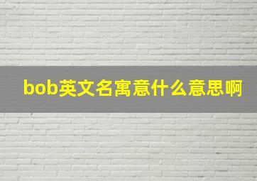 bob英文名寓意什么意思啊