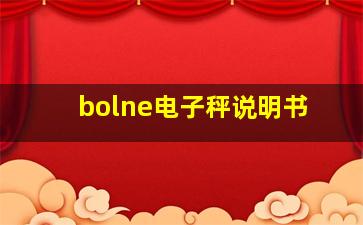 bolne电子秤说明书