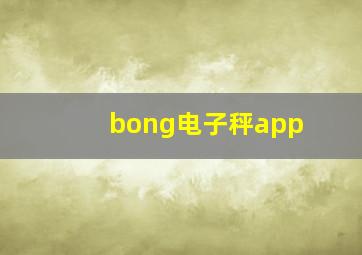 bong电子秤app