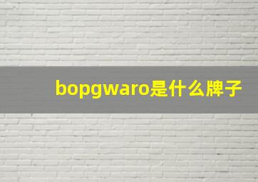 bopgwaro是什么牌子