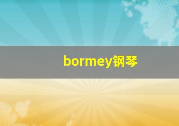 bormey钢琴