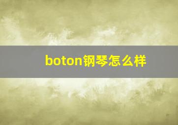 boton钢琴怎么样