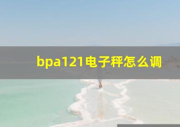 bpa121电子秤怎么调