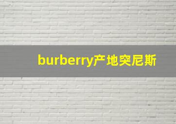 burberry产地突尼斯