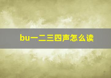 bu一二三四声怎么读