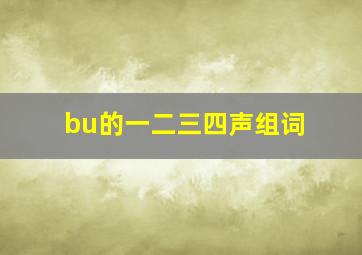 bu的一二三四声组词