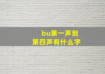 bu第一声到第四声有什么字