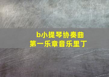 b小提琴协奏曲第一乐章音乐里丁