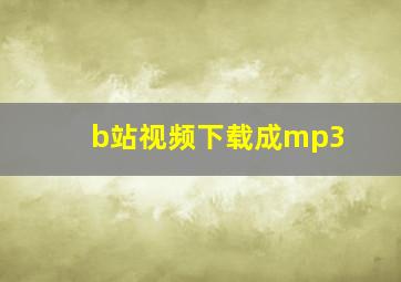 b站视频下载成mp3