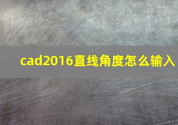 cad2016直线角度怎么输入