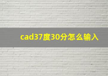 cad37度30分怎么输入