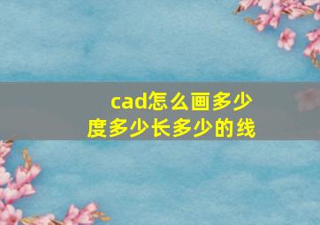 cad怎么画多少度多少长多少的线