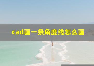 cad画一条角度线怎么画