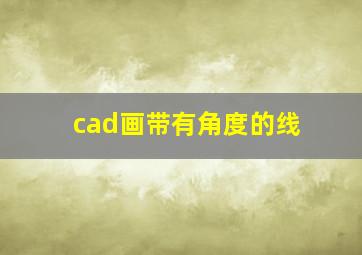 cad画带有角度的线