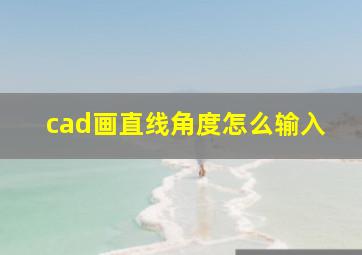 cad画直线角度怎么输入