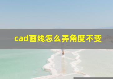 cad画线怎么弄角度不变