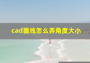 cad画线怎么弄角度大小