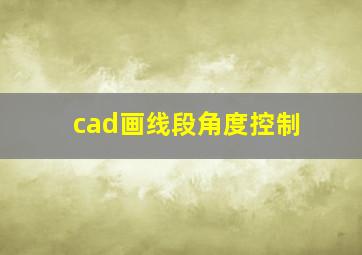 cad画线段角度控制