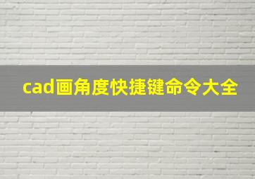 cad画角度快捷键命令大全