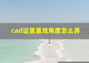 cad设置直线角度怎么弄